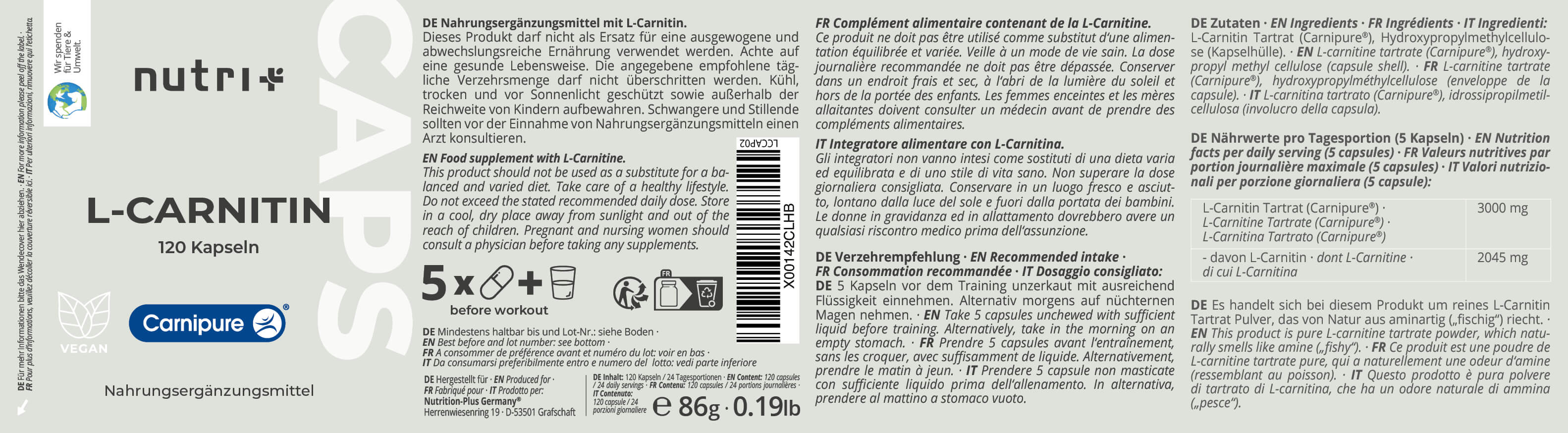 L-Carnitine Capsules (Carnipure®)