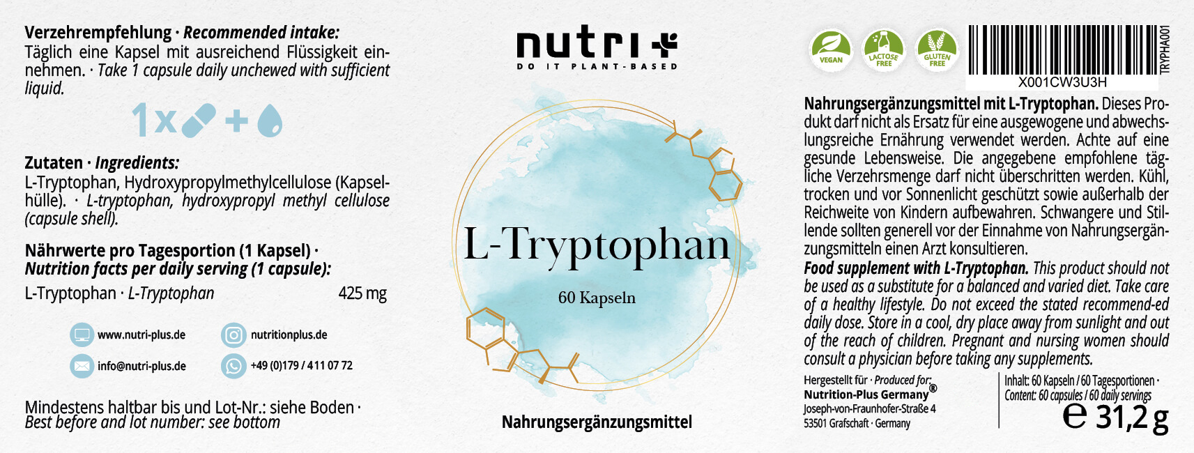L-tryptophan capsules