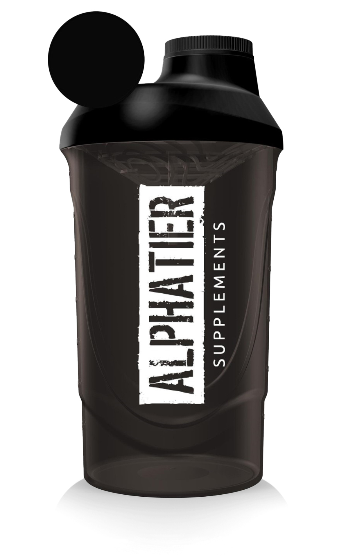 Alphatier Fitness Shaker 600 ml (black-smoked)