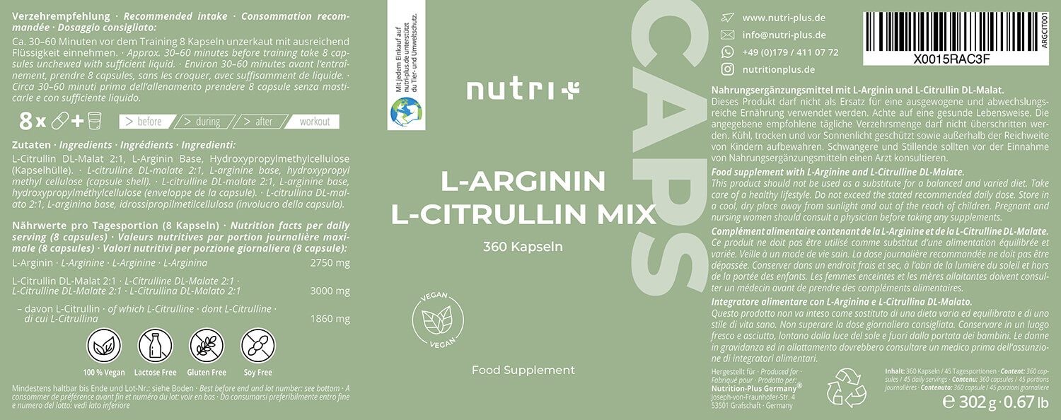 L-Arginin L-Citrullin Mix Kapseln