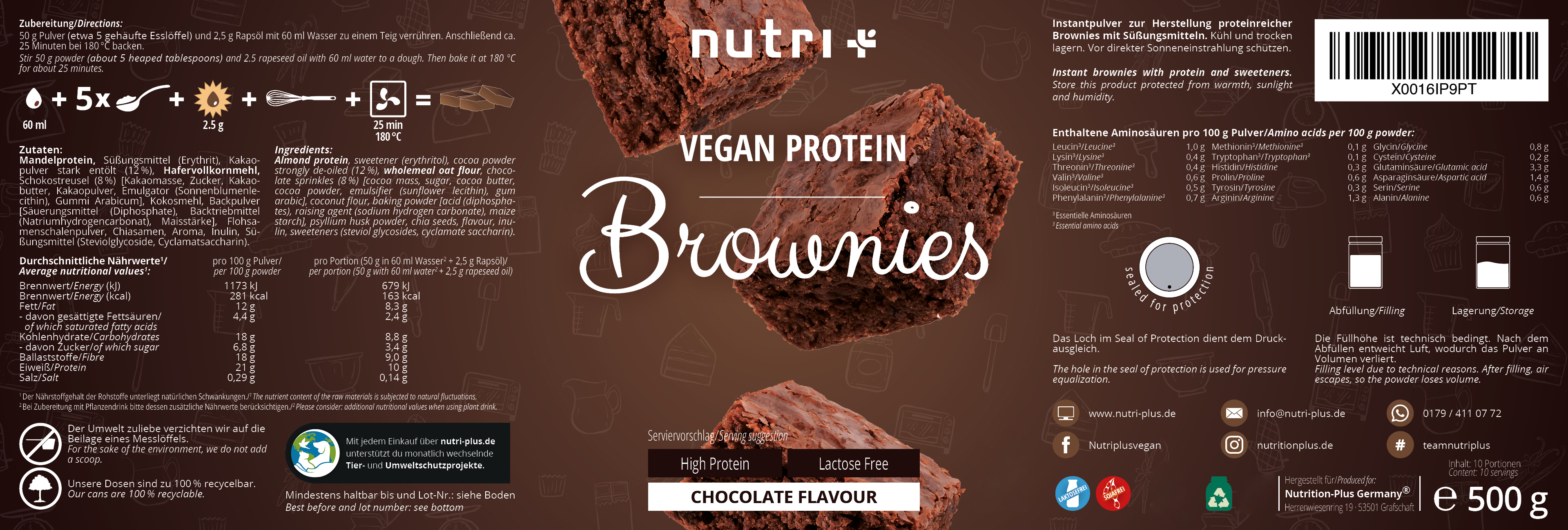 Vegan Protein Brownies 500g
