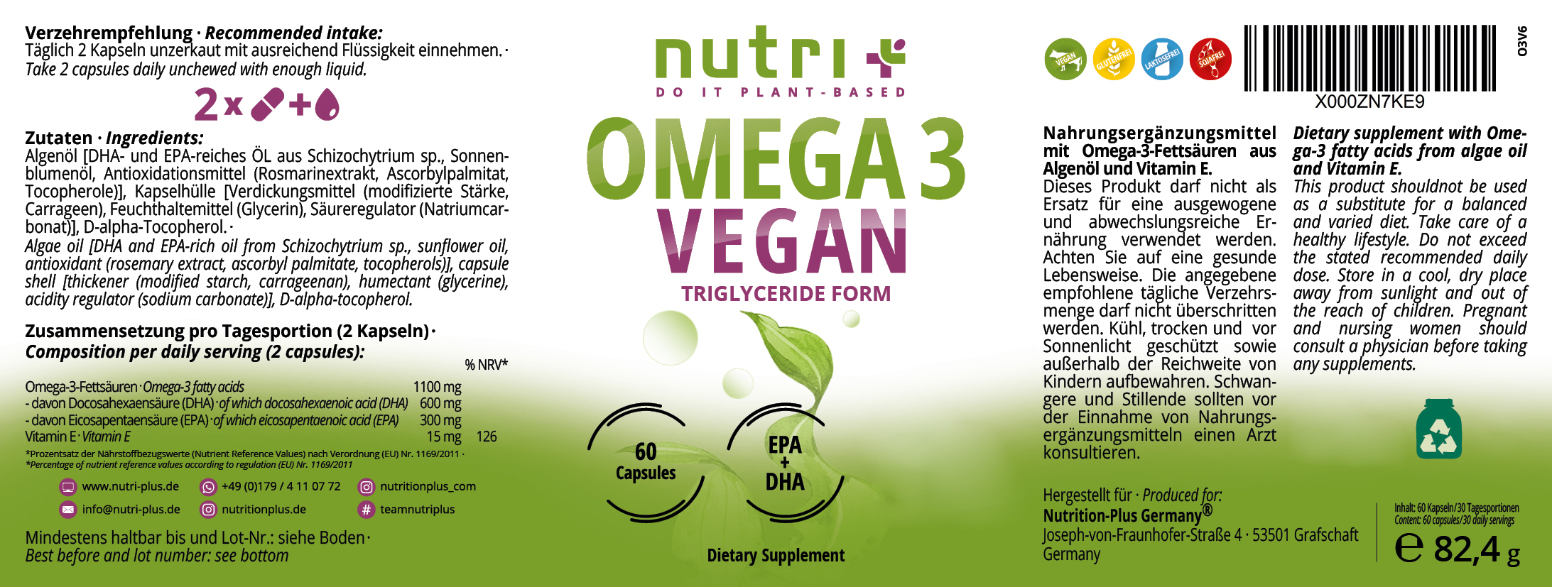 Omega 3 Vegan - mit EPA & DHA
